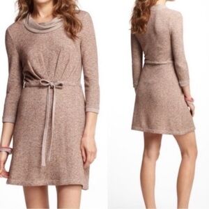 Anthropologie Saturday Sunday crows neck waist tie sweater dress size M